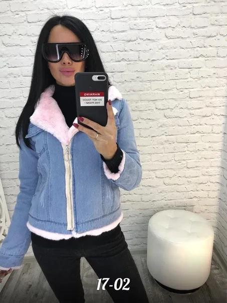 2019 зимняя стеганая куртка модная джинсовая шерстяная плюшевая Женская