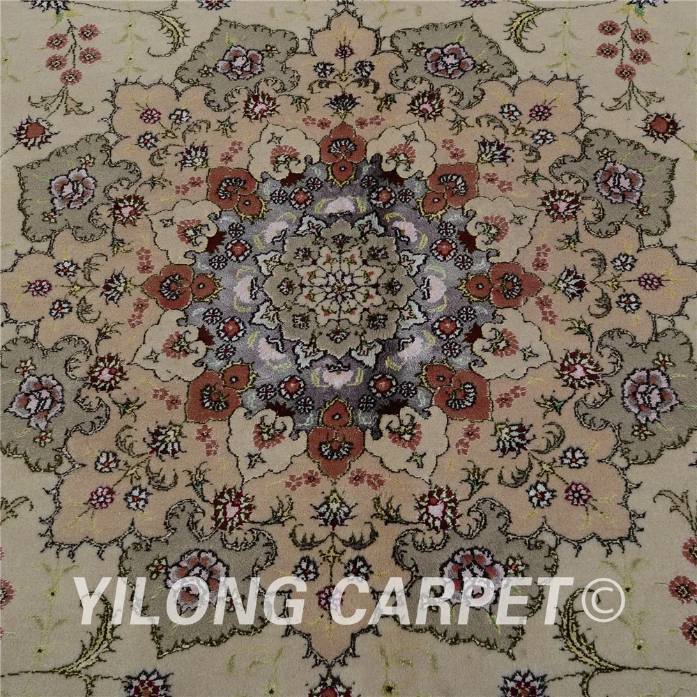 Yilong 8 'x 10' античный восточный шерстяной ковер бежевого цвета искусственный