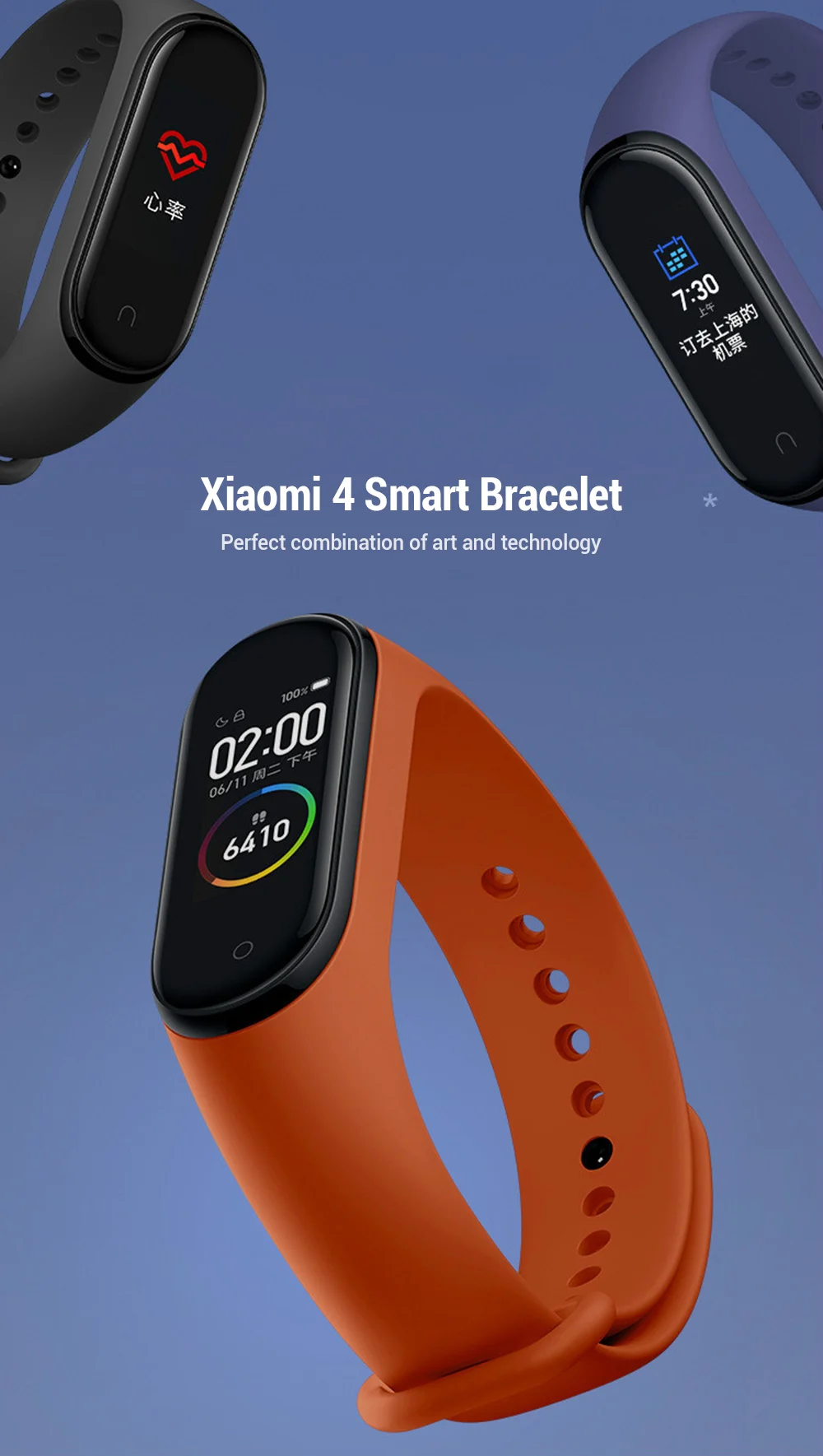 Натуральная Xiaomi mi 4 смарт-браслет цветной экран фитнес 135 мАч Bluetooth 5,0 50 м плавание mi ng водонепроницаемый Русская версия