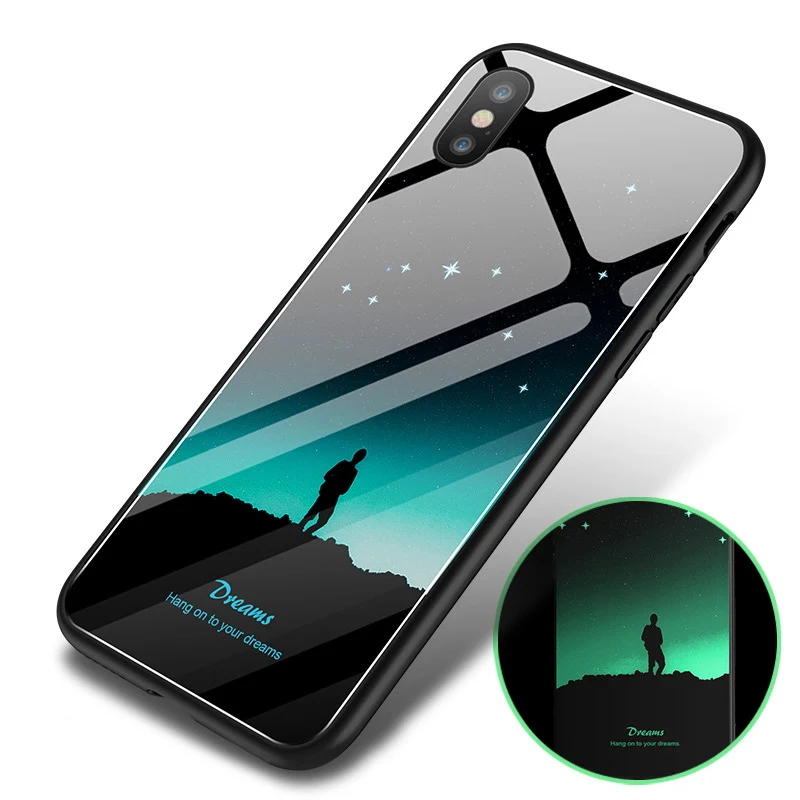 New Mobile Phone Case For iPhone 6 7 8 Plus X XS MAX Luxury TPU Protect Shell Cute Luminous Glass Cases SMSNXY | Мобильные телефоны