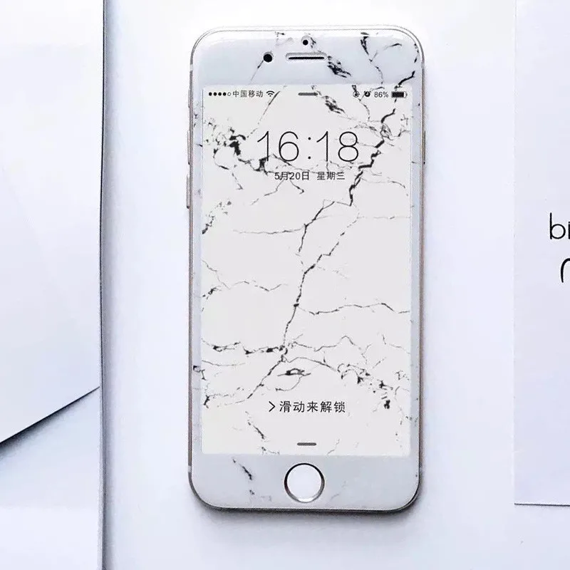 Крутая мраморная защита для экрана из закаленного стекла для iPhone 8, 8 Plus, 6, 6 S, 6 Plus, 7, 7 Plus, полное покрытие, 3D изогнутая декоративная пленка