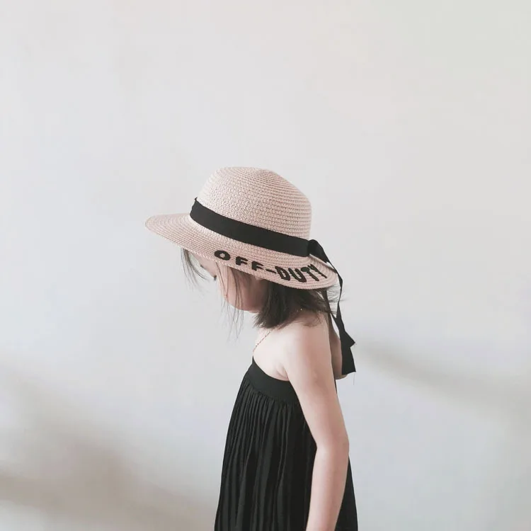 Женская Соломенная шляпка от солнца с широкими полями и надписью для пляжного