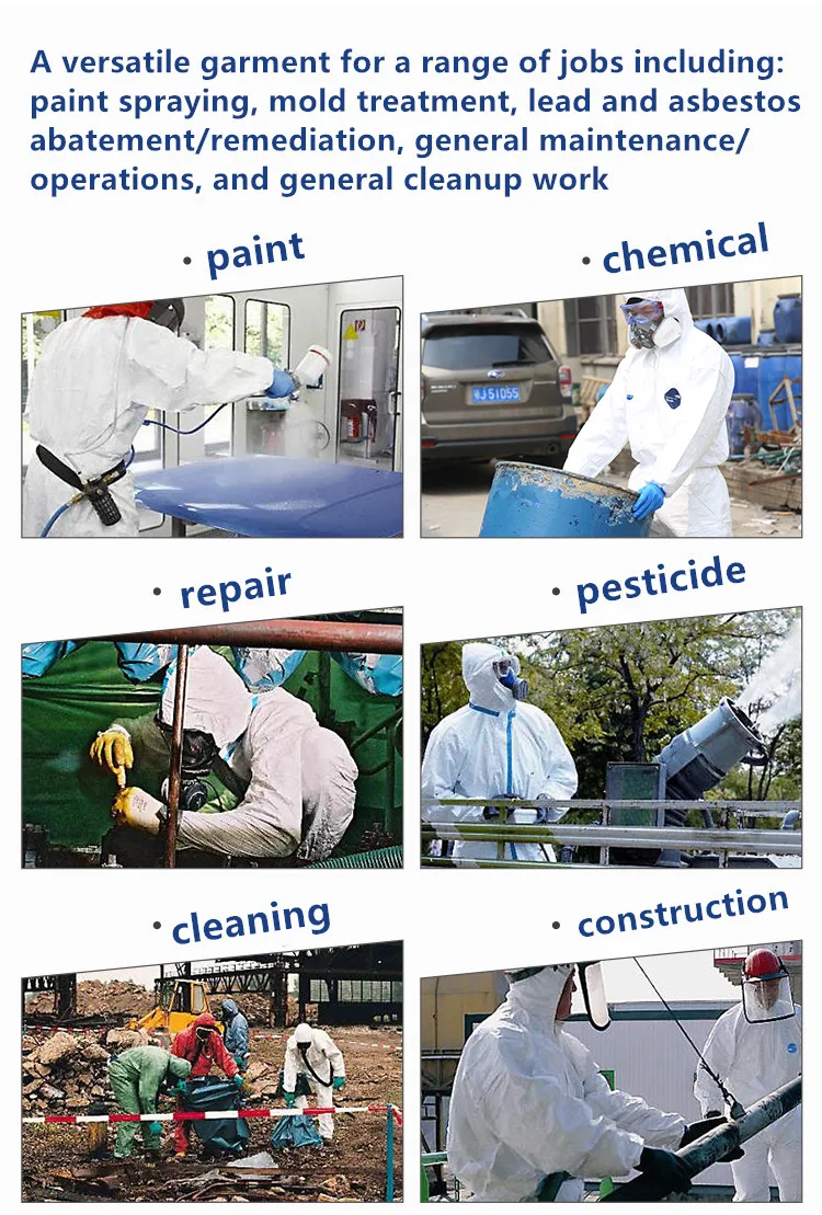 1422A Dupont Tyvek Защитный Комбинезон Одноразовые эластичные манжеты прилагается капюшон антистатические химические всплеск одежда Анти Пыль