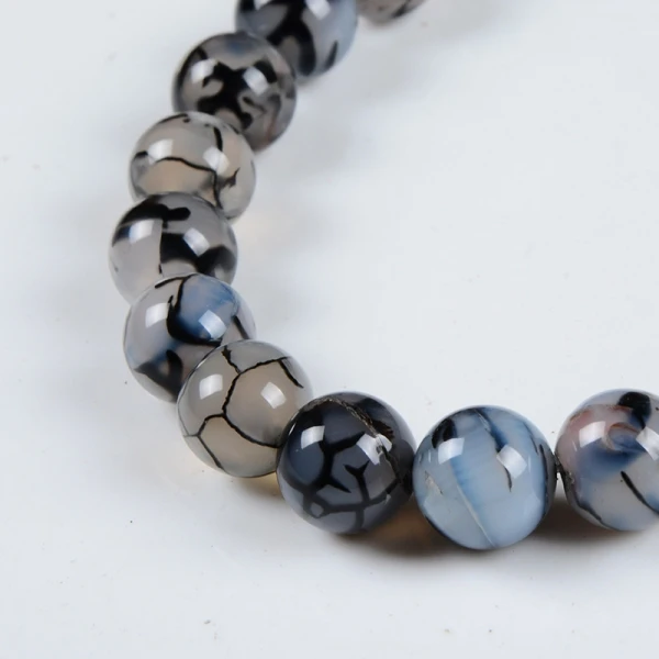 

2017 Hot Sale Promotion Beautiful Round 10mm Black white Dragon Veins Agat Beads full strand jewelry supply