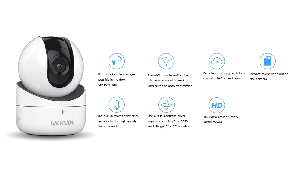 Hikvision IP камера WiFi Беспроводная мини HD 720P камера безопасности Детский монитор и IR-CUT камера наблюдения детектор движения