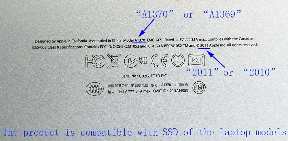 Корпус для SSD накопителя USB3.0 на 6 + 12 pin 2010 2011 MacBook Air A1370 A1369 MC503 MC505 MC506 MC968 MC969 MC965|hard disk