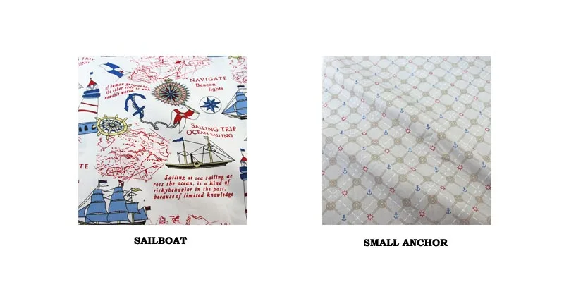 Хлопок саржа текстиль Морской стиль парусник карта якорь ткани для DIY кроватки постельный принадлежности подушки лоскутное Декор ручной работы tela