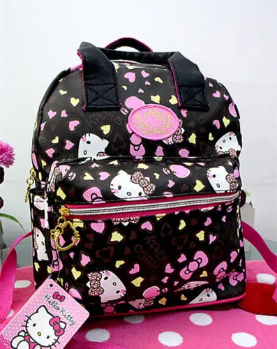 Black Милый hello kitty рюкзак сумка школьная сумка кошелек yey-3303 - Цвет: Black