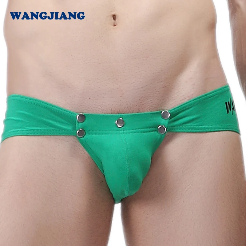 Мужские трусы стринги WJ желтые короткие шорты из хлопка удобное нижнее белье для