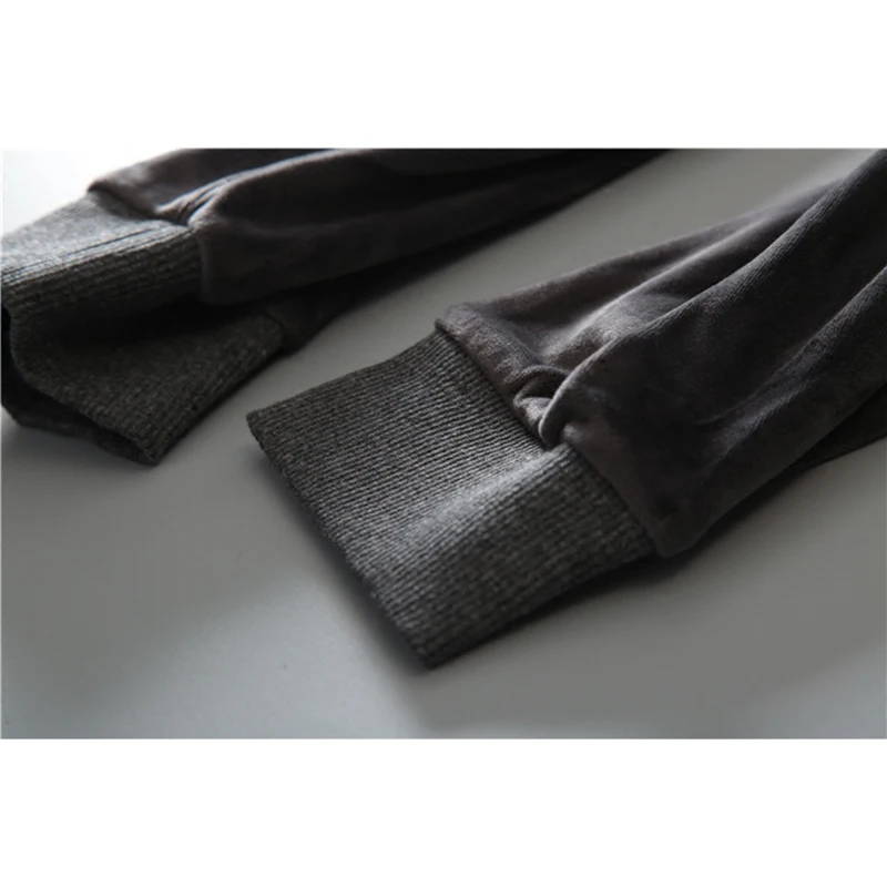 Бархатные штаны-шаровары чистого цвета, Свободные флисовые штаны с высокой талией для отдыха, брюки для пары мужчин и женщин