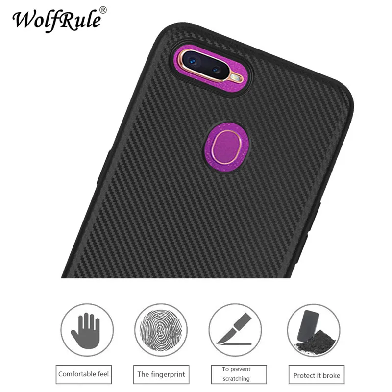 OPPO A7 Cases Cover Luxury Full Protection Carbon Fiber Soft TPU Case For Phone Fundas Capa 6.2&quot WolfRule |