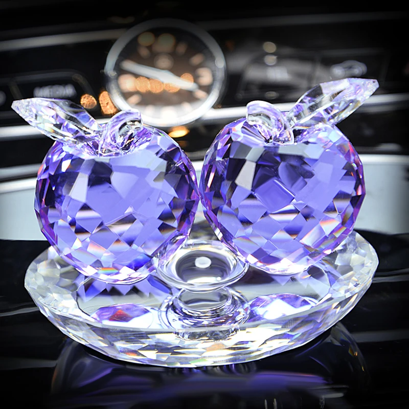 Автомобильные украшения, яблоко, Хрустальный орнамент, алмазный шар, автомобильное Хрустальное украшение, автомобильные аксессуары для интерьера для женщин и девушек