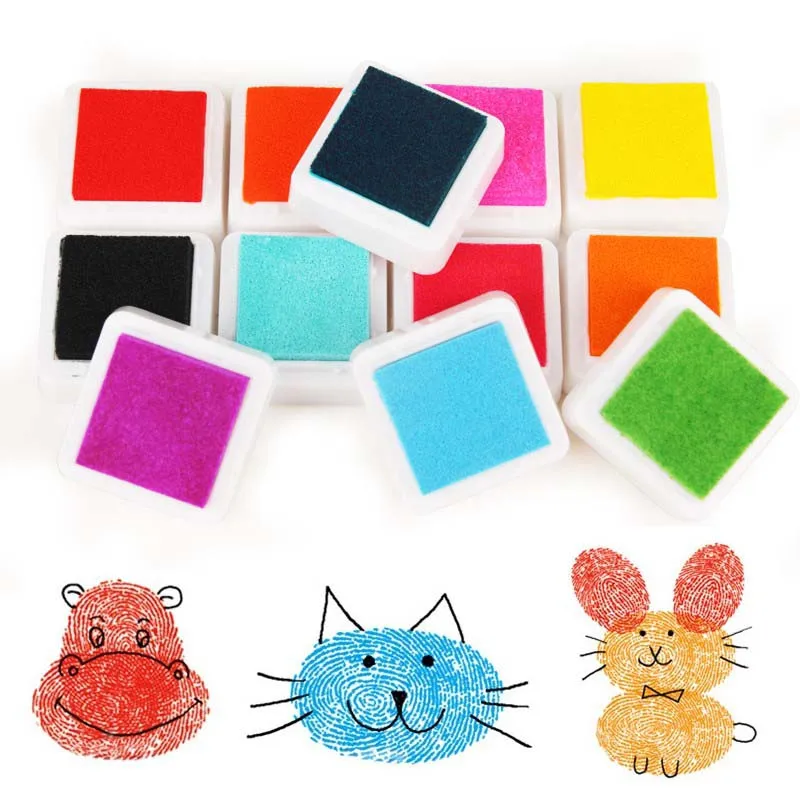 Красочные резиновые марки Свадебный декор отпечаток пальца чернил Pad старинные