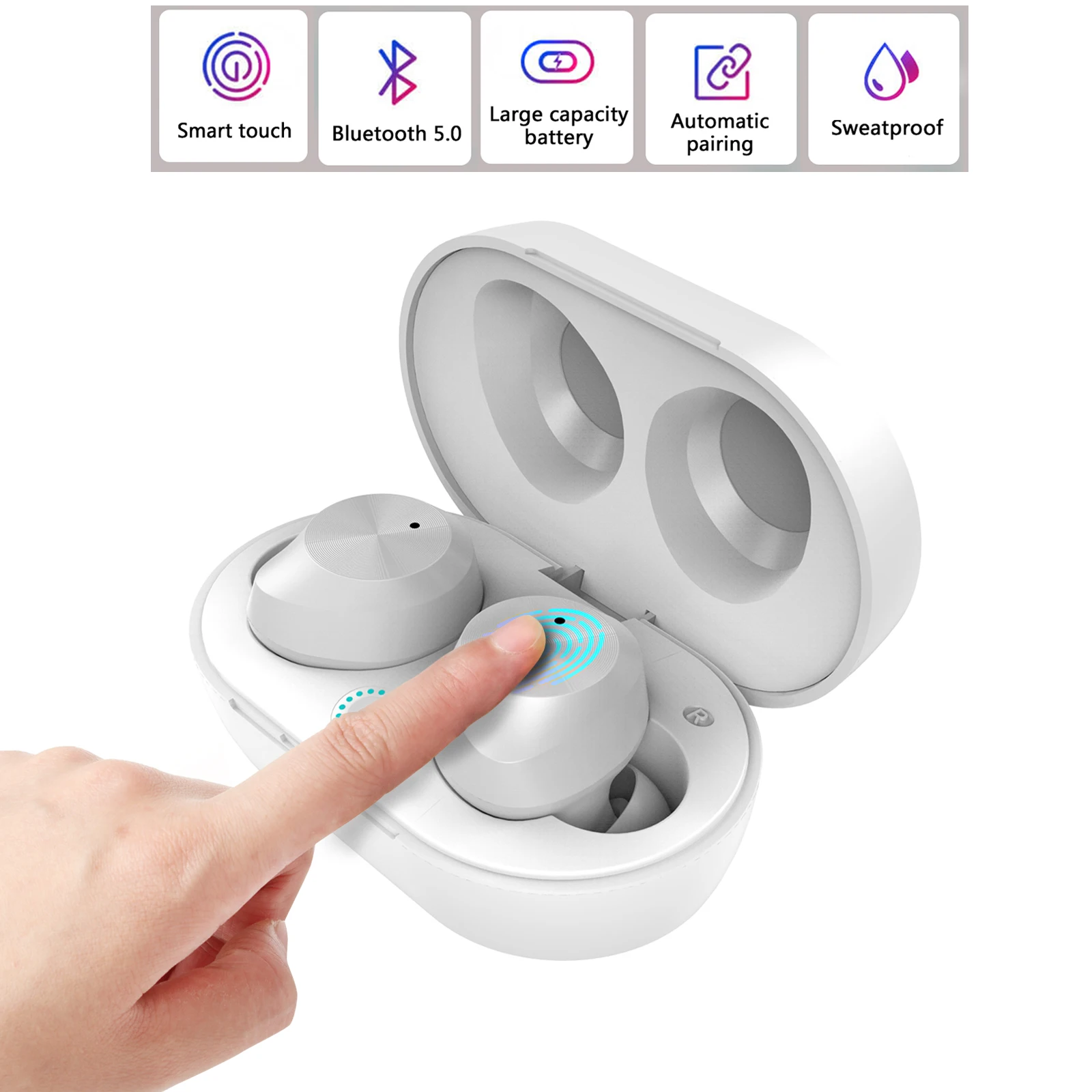 TWS-9 Bluetooth 5,0 настоящие Беспроводные наушники с сенсорным управлением Водонепроницаемые TWS беспроводные наушники bluetooth-гарнитура