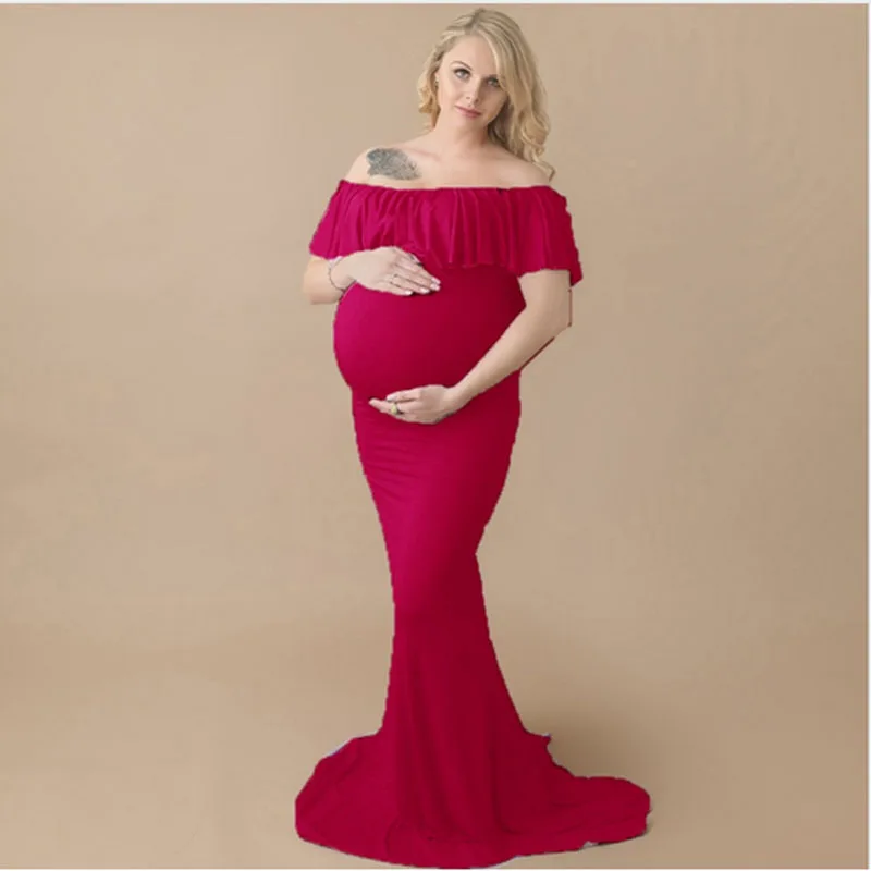 

Maternity Photography Props Pregnancy Clothes Maxi Maternity Dress 2018 New Cotten Gown Maxi Dress Sleeveless Maternity Dress