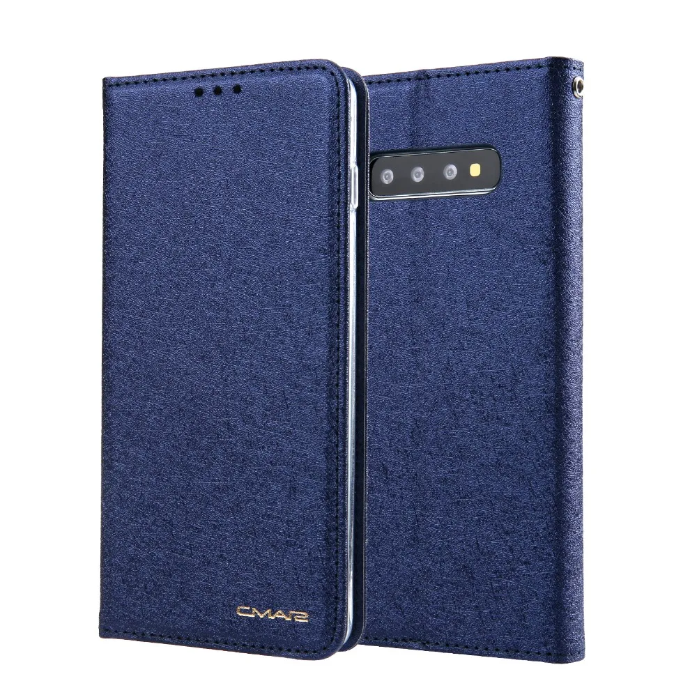 Чехол для Samsung Galaxy S10e кожаный Шелковый Магнитный чехол бумажник S10 Plus с откидной