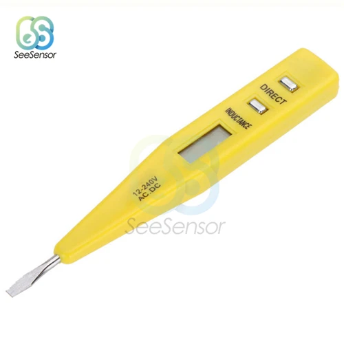 Yellow AC/DC 12V-250V Electric Indicator Voltage Meter Digital Voltmeter Socket Wall Power Outlet Detector Sensor Tester Pen - Цвет: Yellow