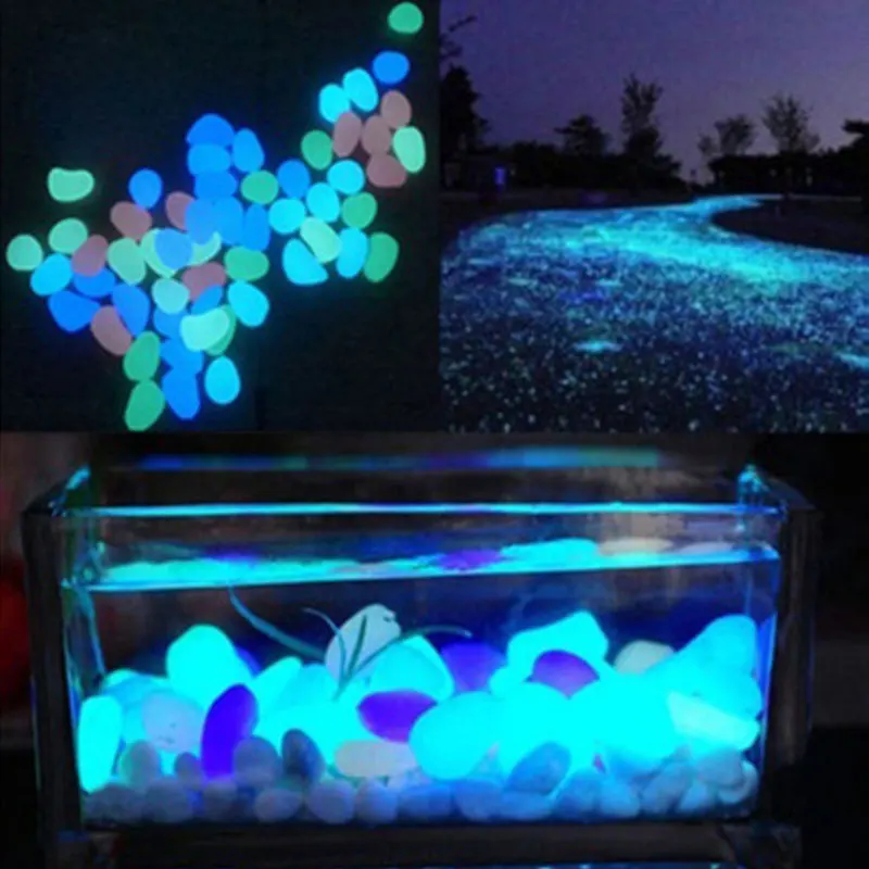 100 шт светящиеся галечные камни домашнее украшение для аквариума садовые