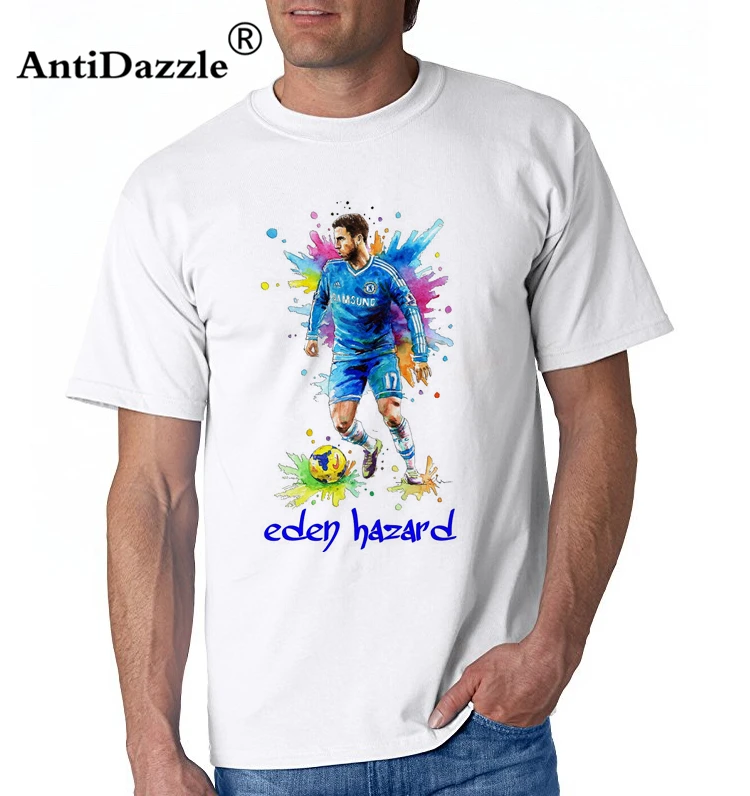 Antidazzle 2016 новинка Мужская Eden Hazard #10 летняя футболка с коротким рукавом 100% хлопок