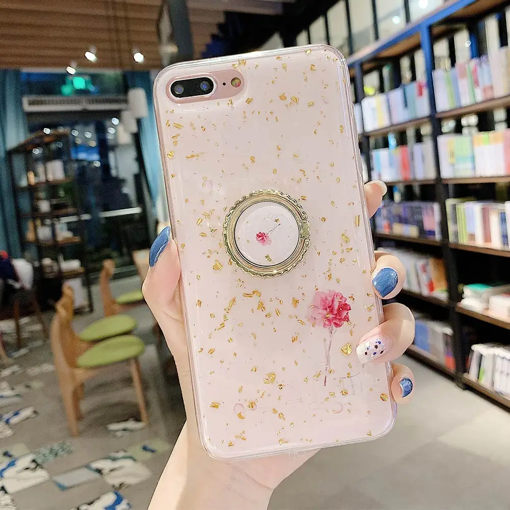 KISSCASE роскошный модный чехол для iPhone 8 7 6 X XS XR с золотой фольгой цветной кольцевой