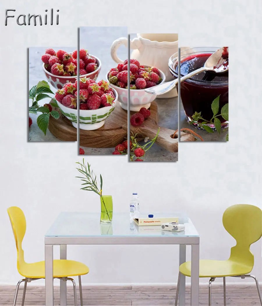 Набор для рисования на холсте Джем и еда 4 картины|art pictures|picture for kitchenkitchen pictures |