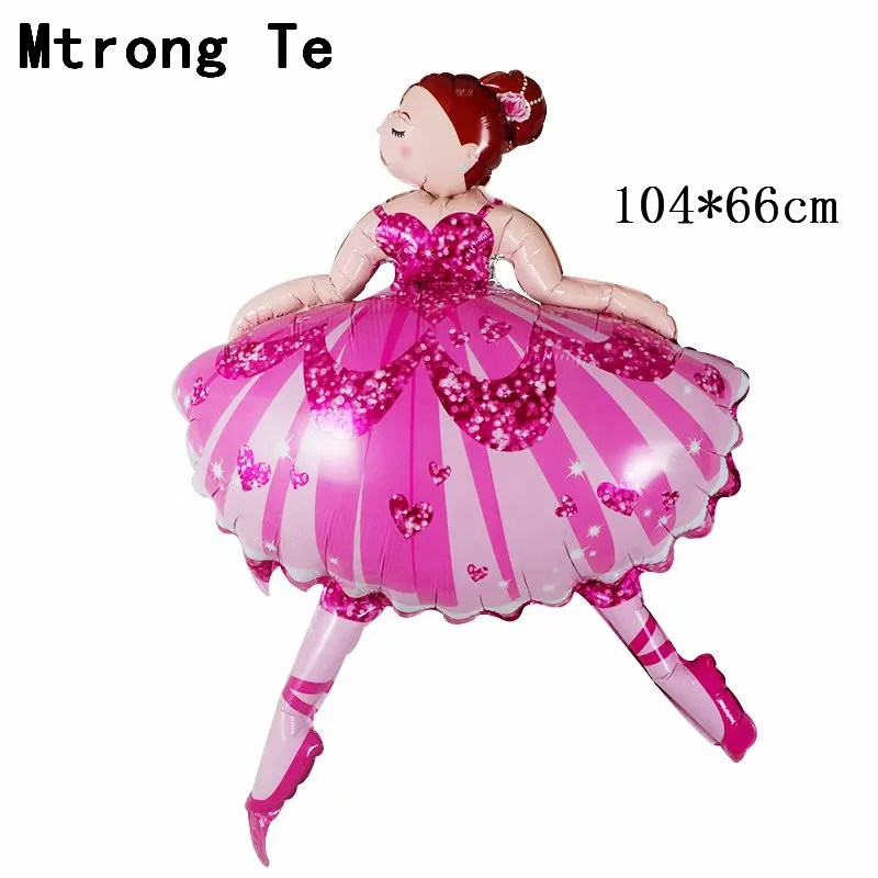 pink girl 1 шт., 104*66 см, розовые, фиолетовые балерины, для девочек, принцесса, фольга, Гелиевый шар, для детей, для дня рождения, вечеринки, украшения, для свадьбы - Цвет: pink girl