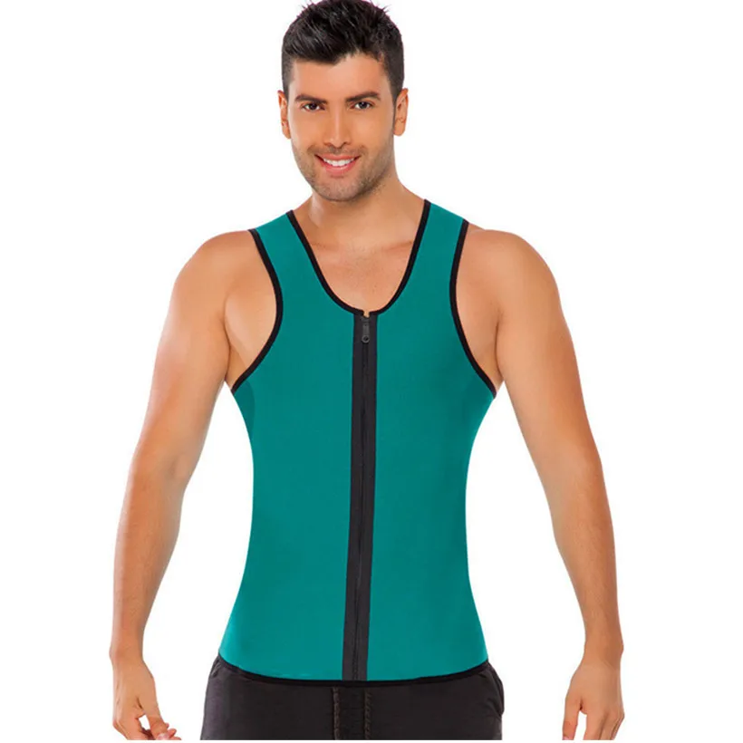 Новое поступление неопрена Body Shaper жилет для человека сделать Пот Горячая сжигания жира уменьшить Вес Сауна корсет молния Корректирующее белье черный