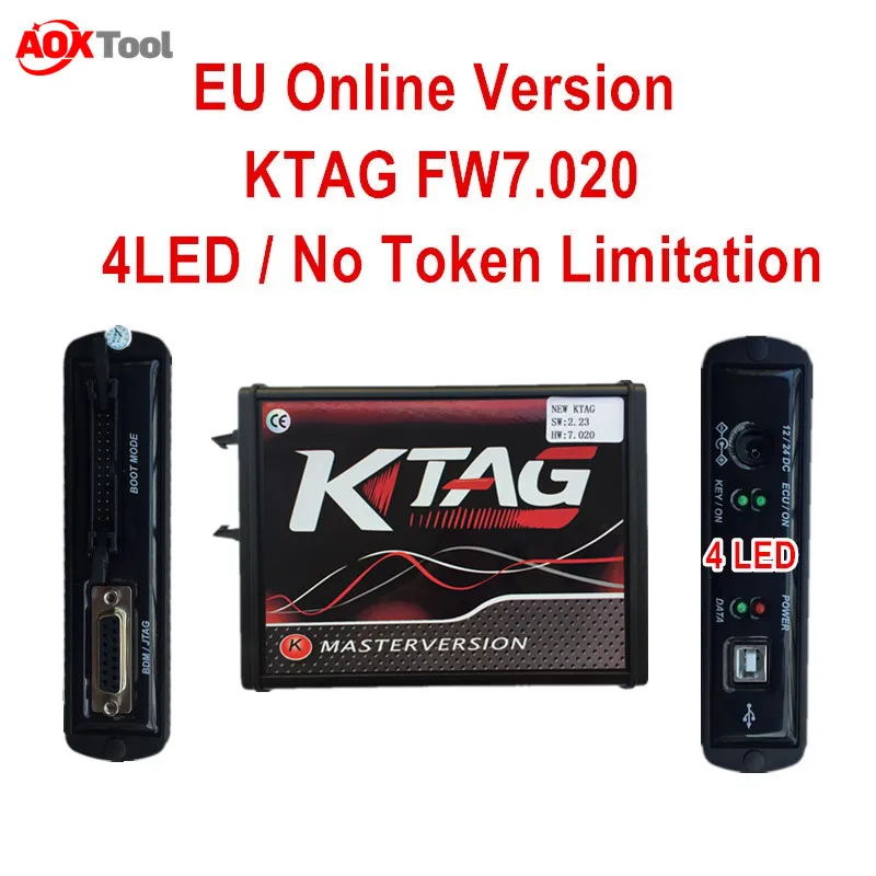 Версия для ЕС онлайн KTAG V7.020 V2.23 красная печатная плата без ограничений по токету с