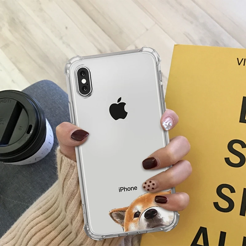 Чехлы с рисунком Шиба ину для Iphone 8 Plus 6 6s 7 Чехол Подушка безопасности анти-осенний