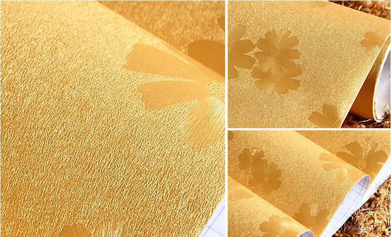 Водонепроницаемый обои цветок Мода Золотая фольга самоклеющиеся виниловые