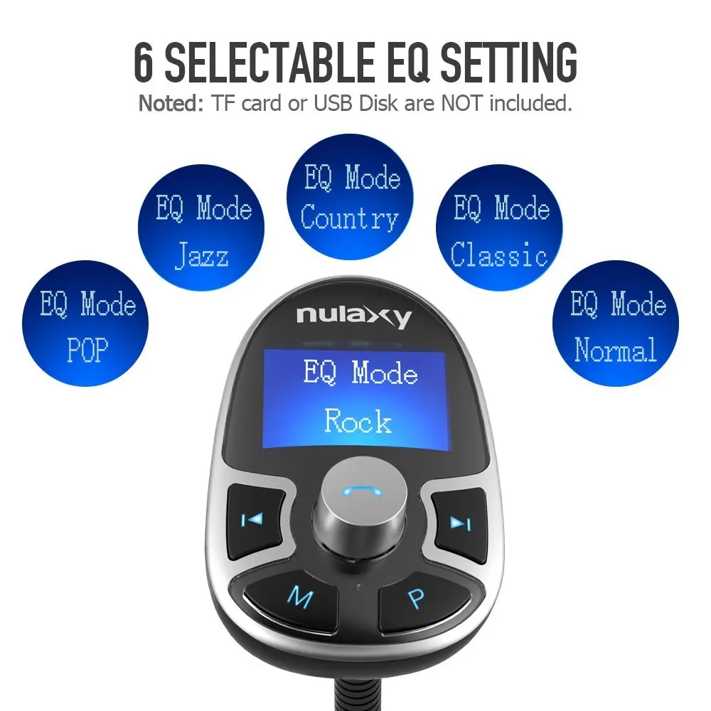Nulaxy класса люкс Беспроводной Bluetooth FM комплект Transmiiter модулятор Авто MP3 плеер