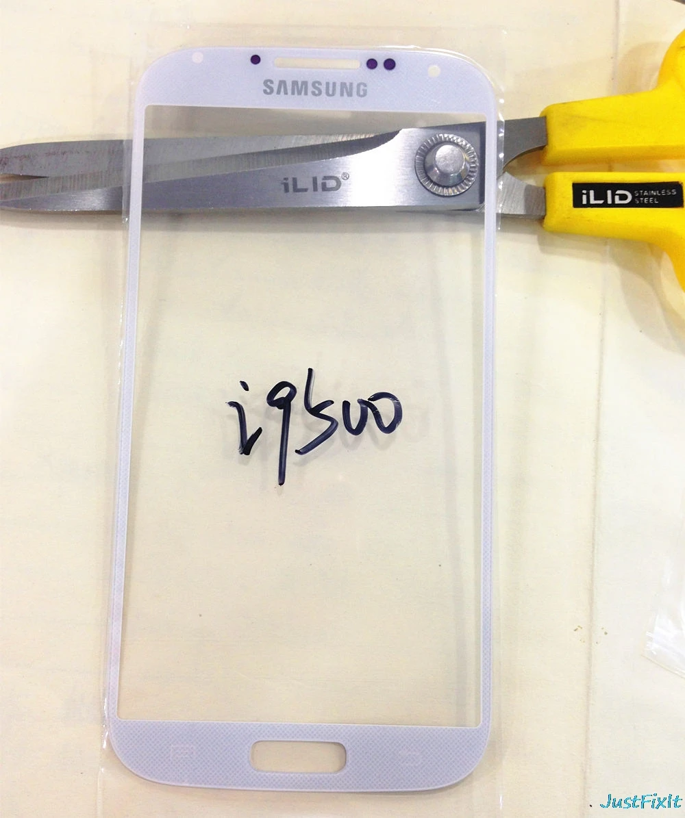 10 шт./лот переднее стекло для samsung Galaxy S4 i9500 i9505 ЖК-дисплей Замена + наклейки |