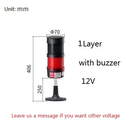 1layer12V withbuzzer Безопасность стек настенный светильник Промышленный 5-слойный чехол стек светильник светодиодный сигнальный Маяк предупреждение светильник диск база Предупреждение светильник башня 12V 24V 110V 220V - Цвет: 1layer12V withbuzzer
