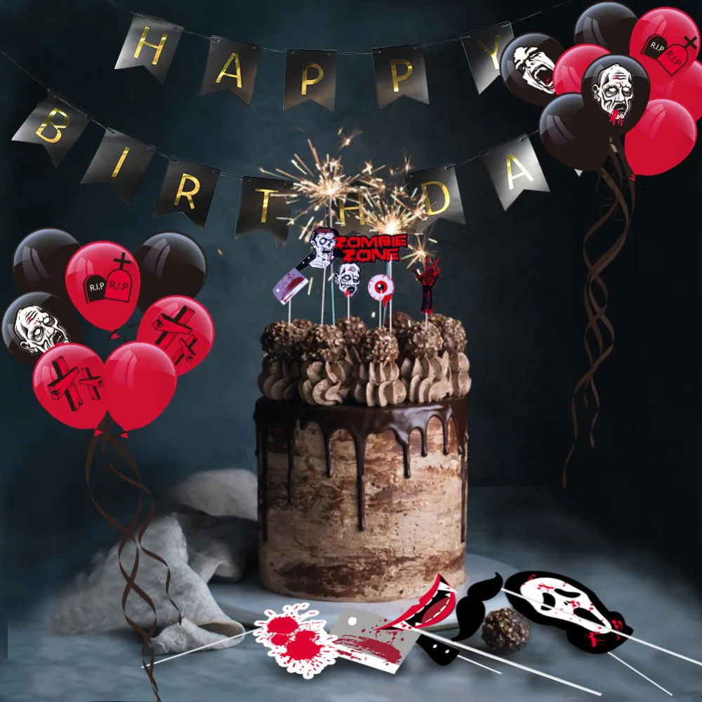 Веселый зомби день рождения комплект украшений для вечеринки Ходячие мертвецы