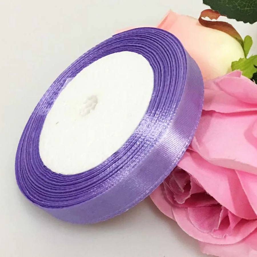 light purple 1,2 см 25 ярдов/партия 22 м полиэстер бант DIY лента швейное ремесло поставщик обертка цвет подарочная лента упаковочная Рождественское украшение - Цвет: light purple