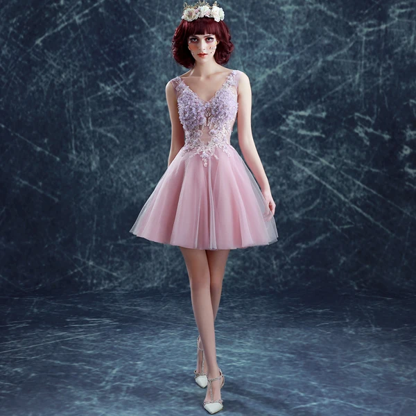 Homecoming Платья Sweet Коктейльные 2017 Новая Мода Невесты Замуж plum цветок Кружева