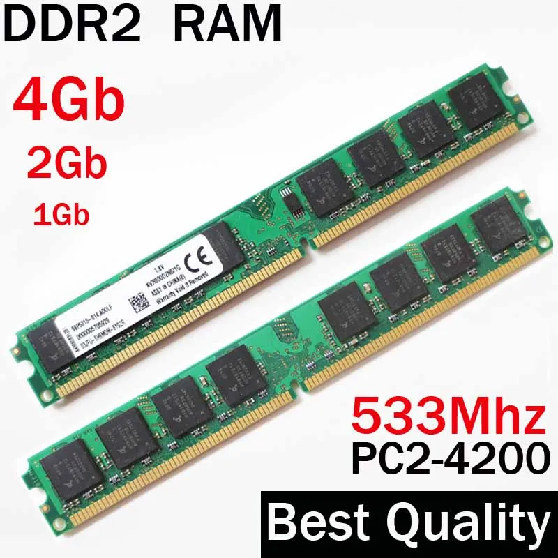 4 Гб оперативной памяти ddr2 533 память МГц 2 ГБ 1 ГБ/для AMD для настольных ПК Intel memoria RAM