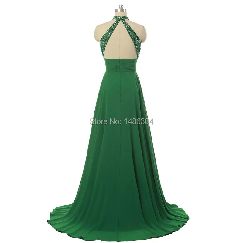 Платье с высоким вырезом и открытыми плечами Vestido de festa шифоновое ТРАПЕЦИЕВИДНОЕ