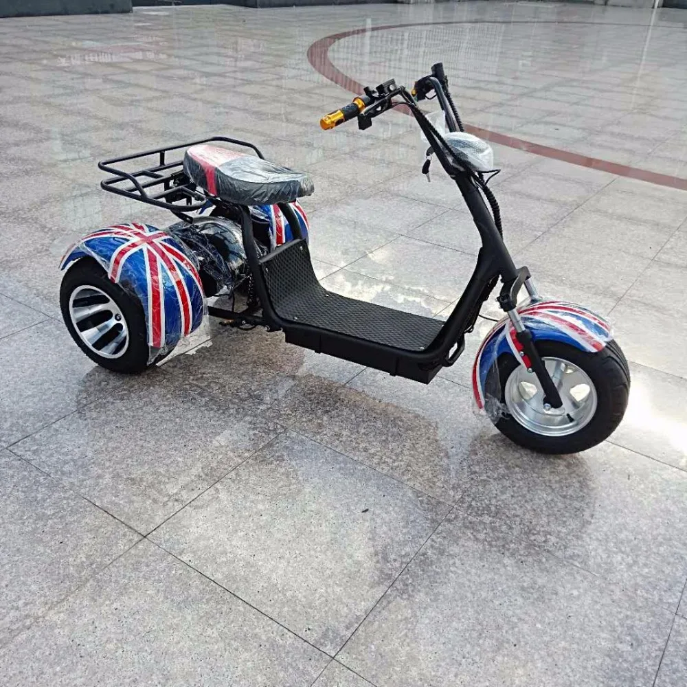 Мотоцикл электрический велосипед Citycoco электрический скутер три колеса мотор 1500 Вт литиевая батарея 12А Электрический мотоцикл Быстрая зарядка