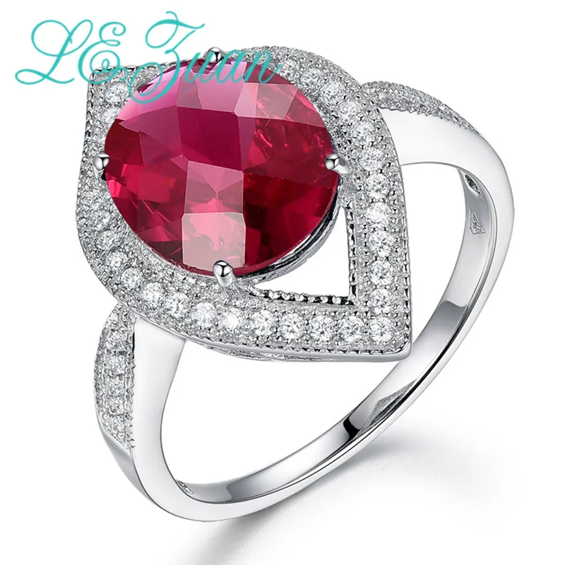 Женское кольцо с красным Рубином 5 26 карата белым фианитом|ring for|rings for womenring ring |
