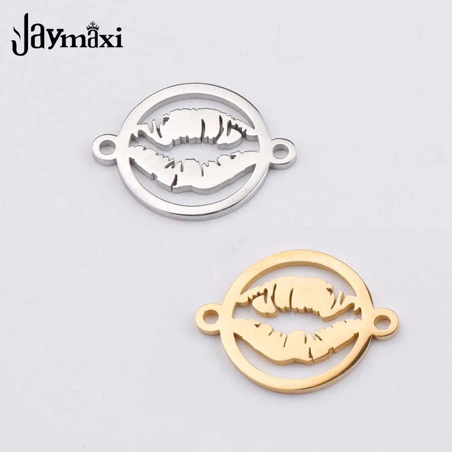 

Jaymaxi Hollow Mouth Lips Charms Mirror Polished Stainless Steel Love Kiss Pendants For Girl Boy Friend DIY Gift 20Pieces/lot