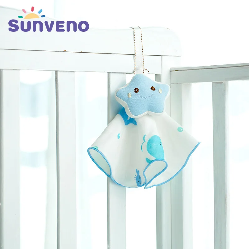 Sunveno хлопковый детский Слюнявчик с героями мультфильмов, полотенце для кормления, Детский носовой платок, 1 шт., звезда, кукла+ 3 шт., полотенце/партия, полотенце для новорожденных, полотенце для купания
