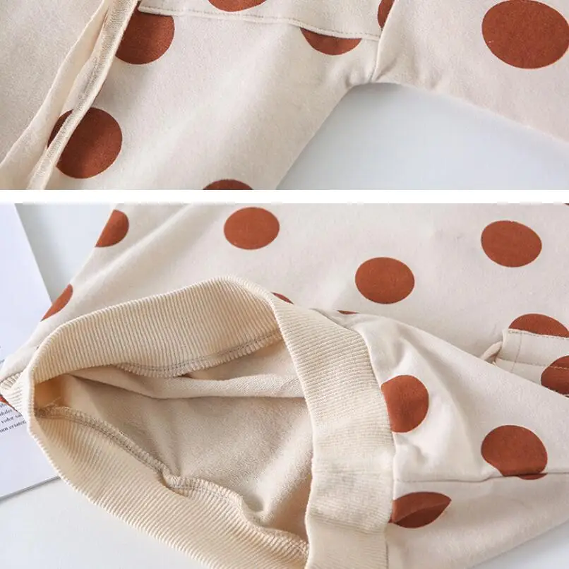 Весна-Осень 2019 футболки Свободные повседневные толстовки в горошек Детские