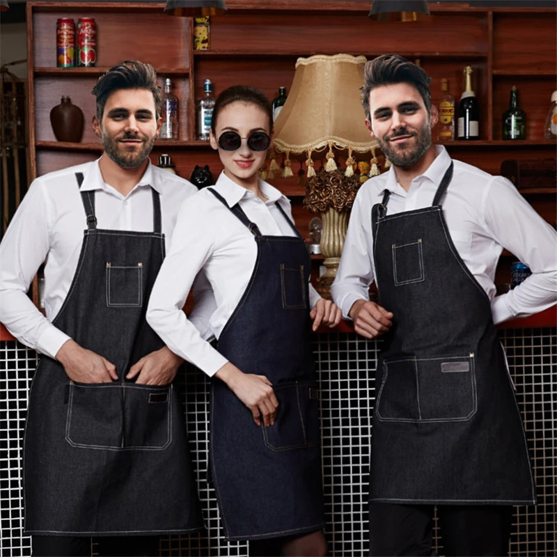 2016 фартук для кухни Новый Джинсовые Простые Обрастания Равномерное Унисекс