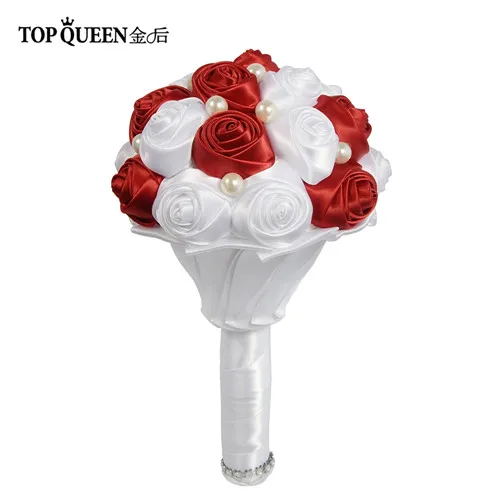 TOPQUEEN F4-WRD цветок Свадебный букет невесты с искусственными розовыми цветами розы цвет может настроить любые цвета свадебный букет - Цвет: Bridesmaid bouquet