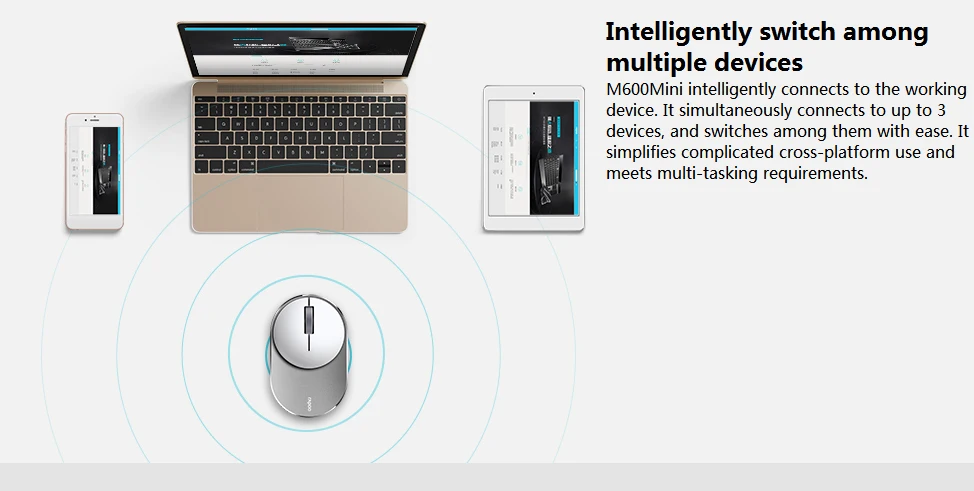 RAPOO M600 мини мульти-режим usb-ресивер беспроводной мыши ноутбук Bluetooth 3,0, 4,0 и Беспроводной 2,4G Мышь Мини ПК Мышь для Офис