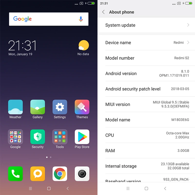 Глобальная версия Xiaomi Redmi S2 3 ГБ 32 Восьмиядерный процессор Snapdragon 625 мобильный