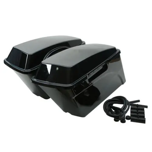 Левый Правый яркий черный ABS жесткие седельные сумки для Harley Touring моделей FLT FLH Softail