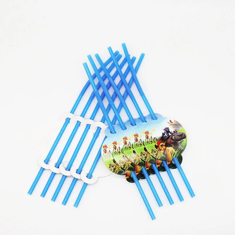 10 шт./упак. лев Король соломинки Беби Шауэр украшения на день рождения Лев тема