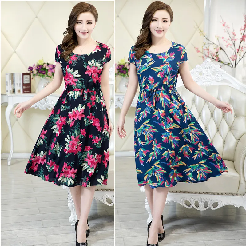 Xl 5xl женская одежда Vestidos Повседневный стиль винтажное платье с цветочным принтом